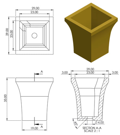 Quadratische Beinschale aus Messing von Shelbourne