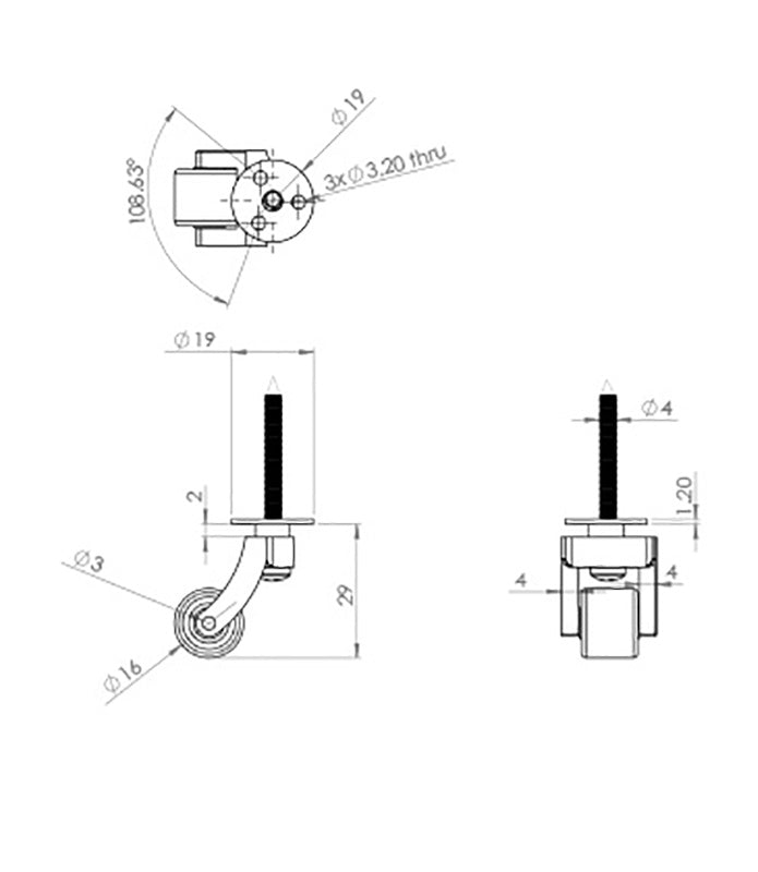 0.62" (16mm) - Including Screws