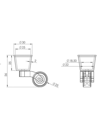 1 Inch (25mm) - Including Screws