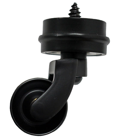 Matt Black Screw Castor with Round Embellisher 32mm