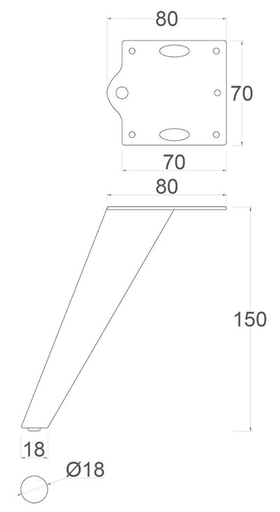 Abruzzo Angled Metal Furniture Legs