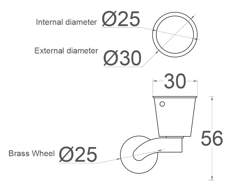 1 Inch (25mm) - Including Screws