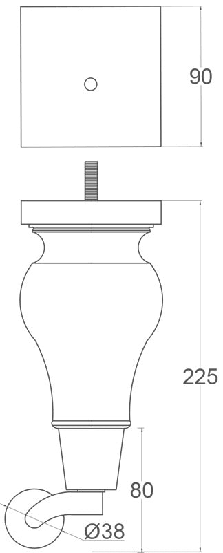 Charli Elegant Furniture Legs With Large Castors