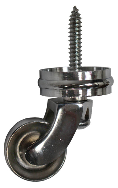 Chrome Screw Castor with Round Embellisher 29mm