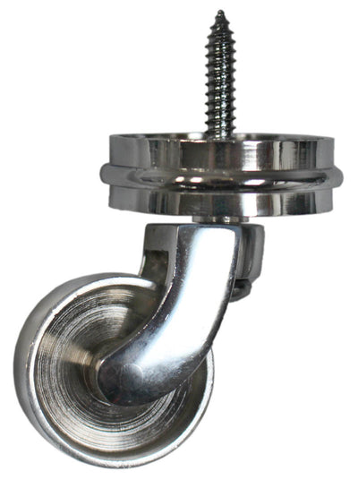 Chrome Screw Castor with Round Embellisher 38mm