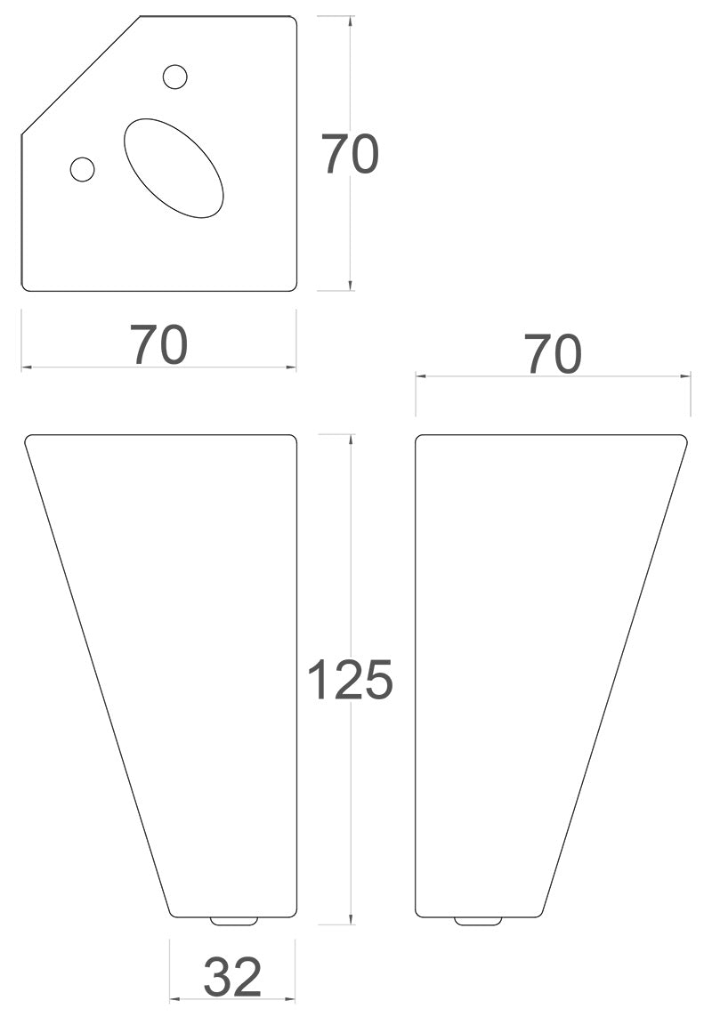 Cork Tapered Metal Furniture Legs