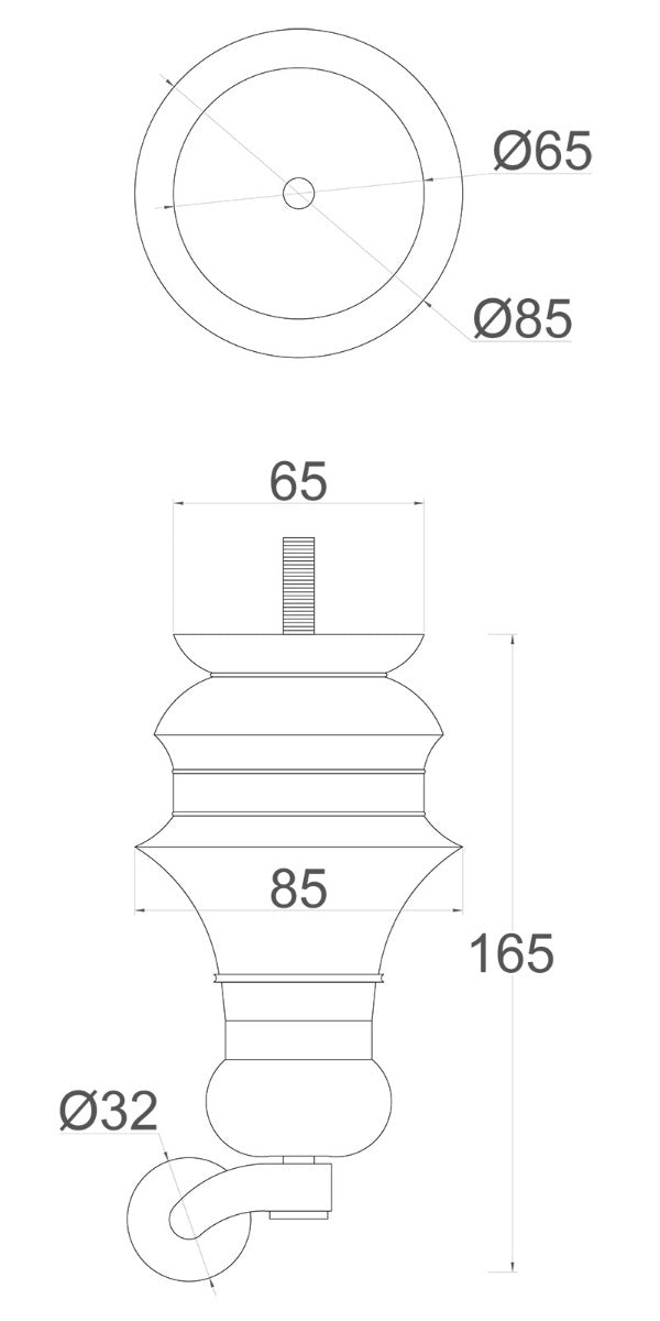 Cynthia Furniture Legs With Cauldron Castors