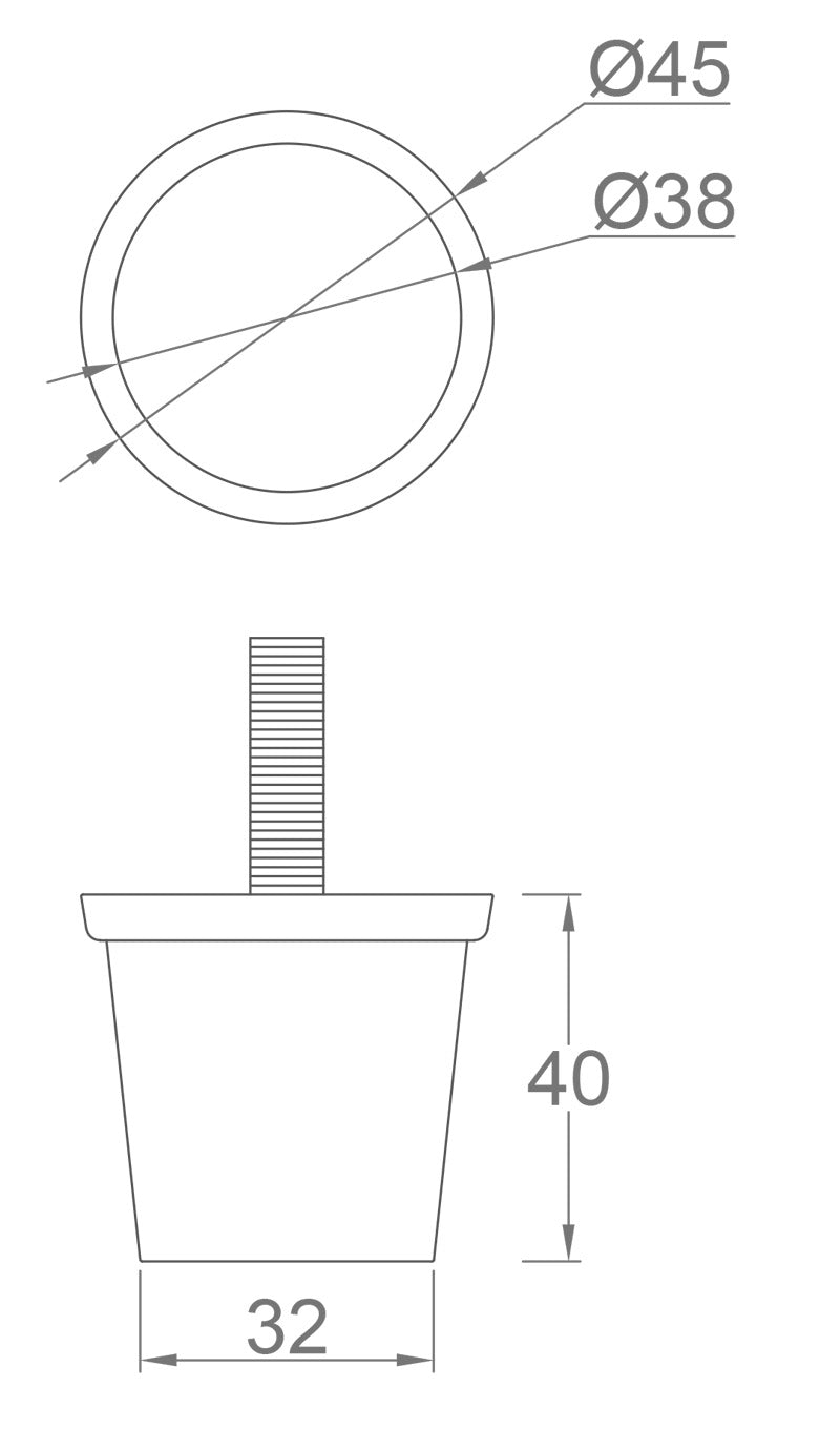 Excelsior Chrome Slipper Cup with Threaded Bolt