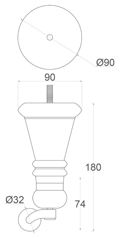 Diana Furniture Legs With Cauldron Castors