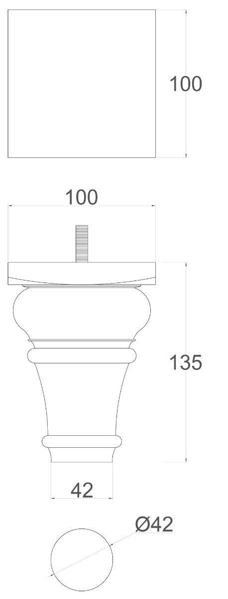 Genevieve Classic Wooden Furniture Legs