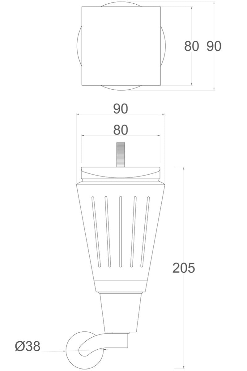 Giselle Furniture Legs with Large Round Cup Castors