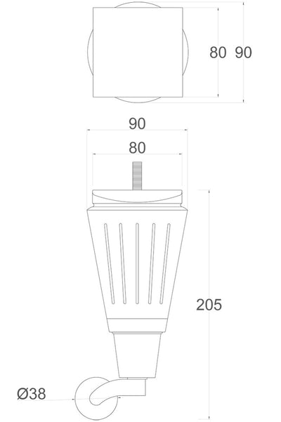 Giselle Furniture Legs with Large Round Cup Castors