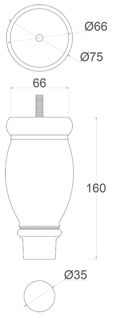 Jacqueline Grooved Wooden Furniture Legs