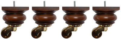 Lavinia Wooden Furniture Legs with Extra Large Shallow Cup Castors