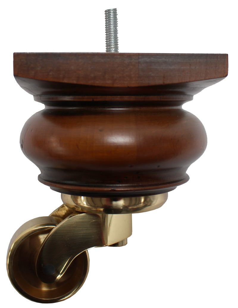 Lavinia Wooden Furniture Legs with Extra Large Shallow Cup Castors