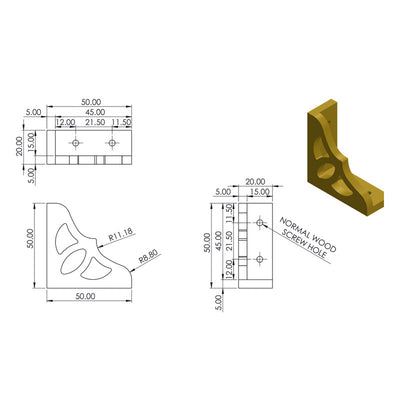 Ontario Solid Brass Table Corner