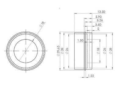 Brass Screw Castor with Round Embellisher 22mm