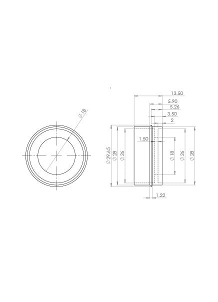 Matt Black Screw Castor with Round Embellisher 