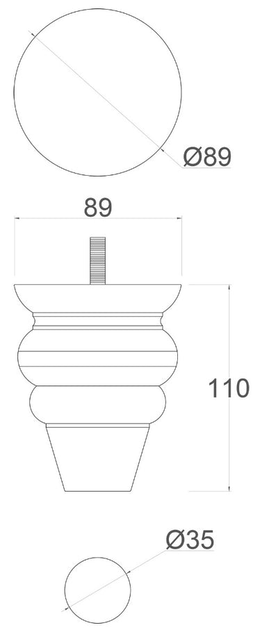 Sarah Detailed Wooden Furniture Legs