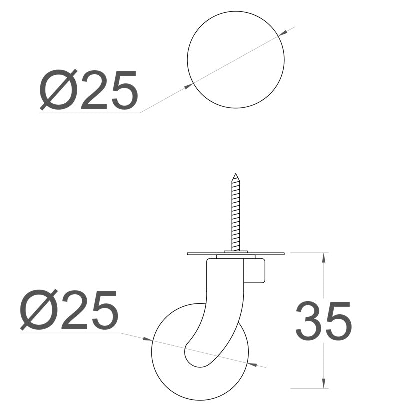 Chrome Screw Castor