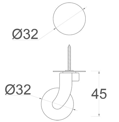 Pewter Screw Plate Castor