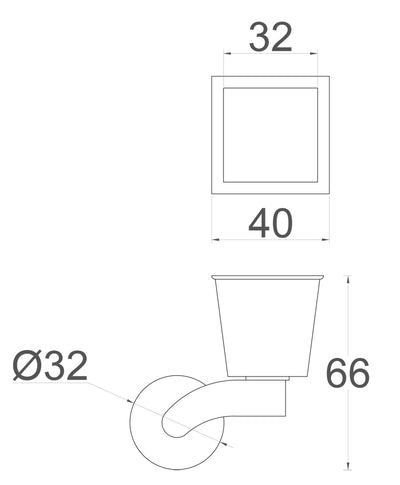 Chrome Castor Square Cup