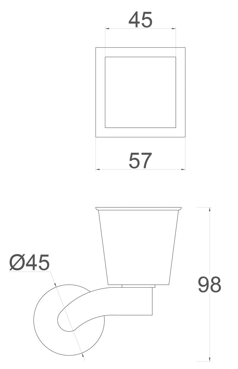 Chrome Castor Square Cup