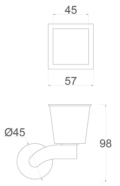 Chrome Castor Square Cup