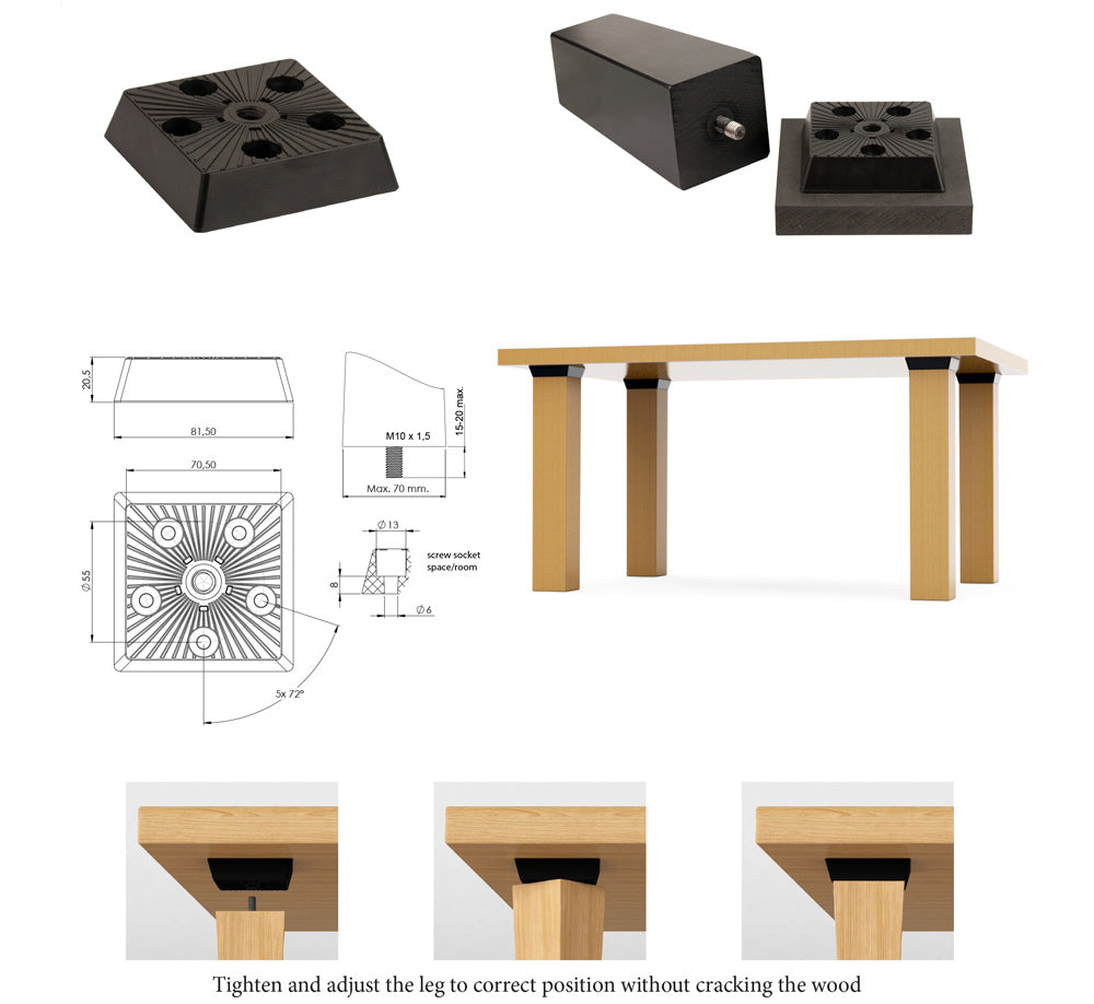 Scandinavian Premium Square Leg Connector