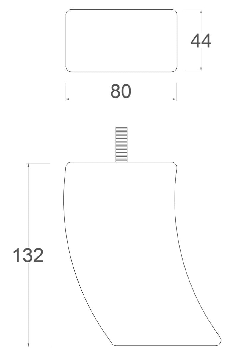 Raw Curved Back Furniture Legs Standard