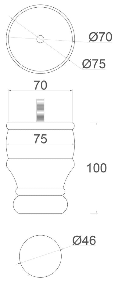 Thea Detailed Wooden Furniture Legs