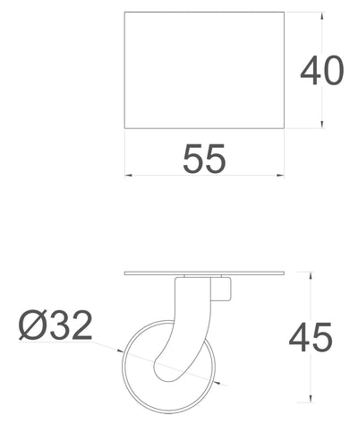 Brass Castor Universal Plate