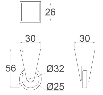 1 Inch (25mm) - Including Screws